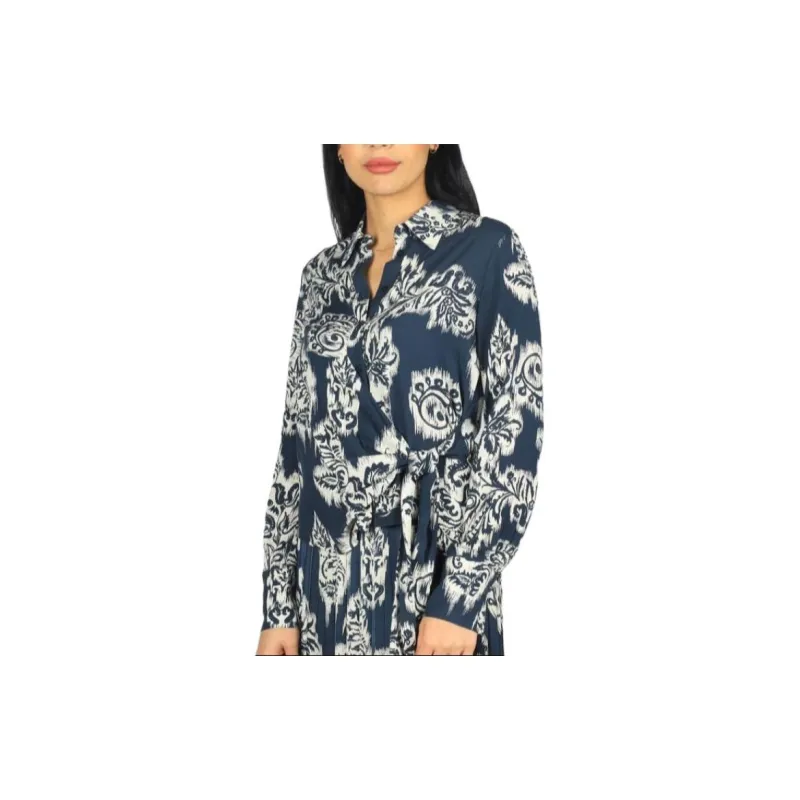 LIU·JO Tapestry Printed Long Sleeved Tied Shirt-3