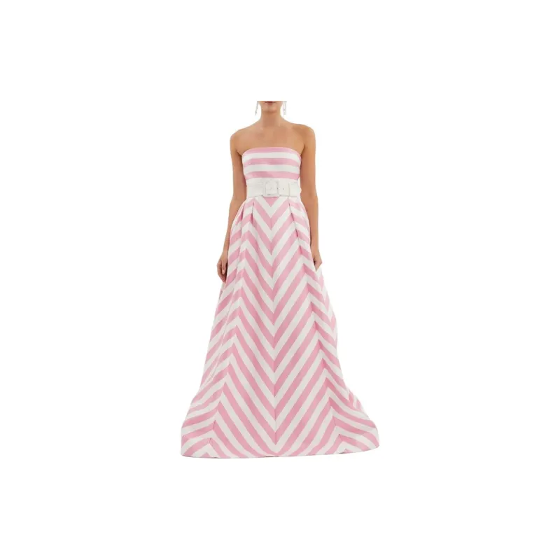 Rebecca Vallance Jocelyn Striped Strapless Gown-1