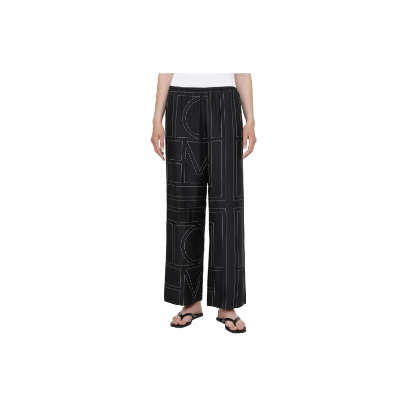 TOTEME Monogram Patterned Wide Leg Pants-2