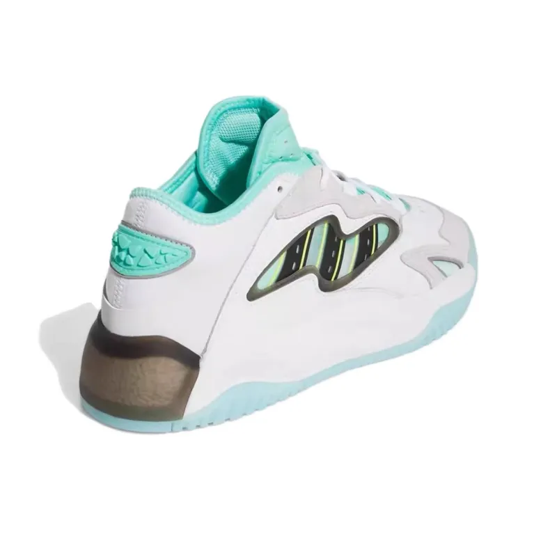 Adidas Originals Streetball Anti-Slip Wear-Resistant Low-Top Basketball Shoes Unisex White Green-3