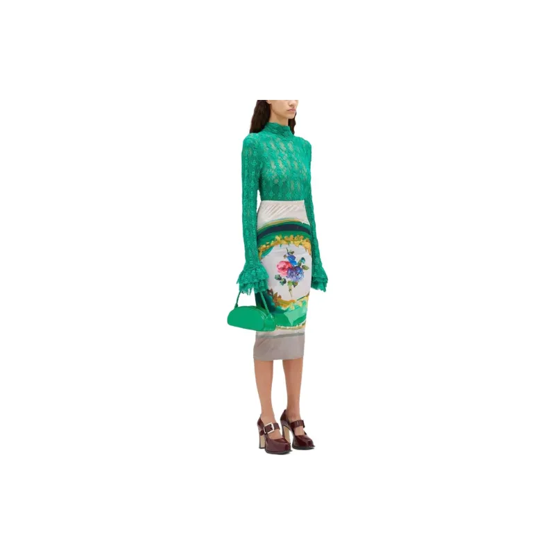 MSGM Flower print Pencil Skirt-2