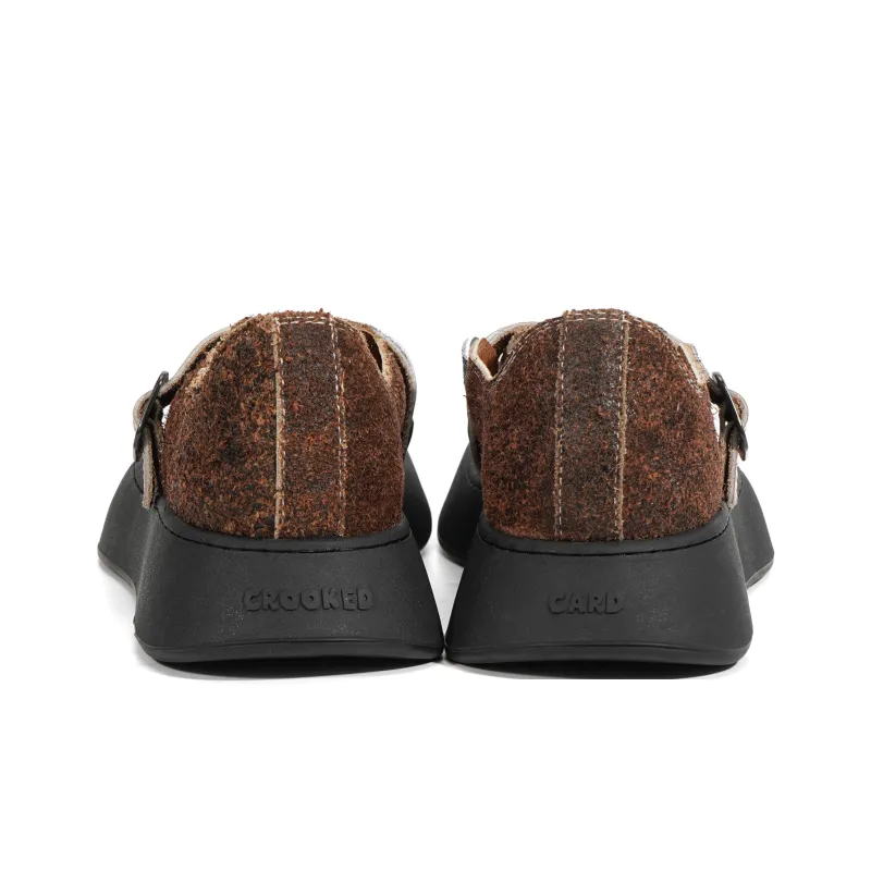 CROOKED CARD Anti Slip Wear Resistant Low Top Casual Shoes Unisex Brown-6