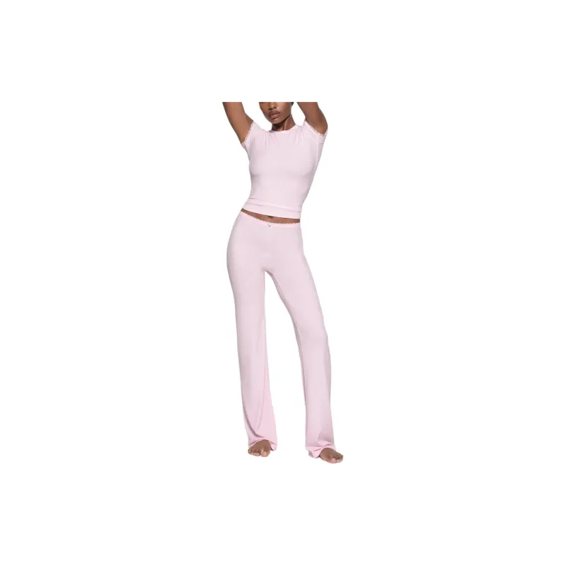 SKIMS SOFT LOUNGE LACE PANT Casual Pants Women's CHERRY BLOSSOM/Cherry Blossom-1