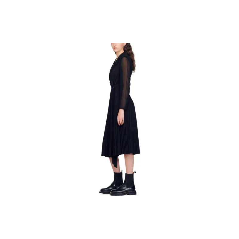 Sandro Long sleeved V neck Dress-1