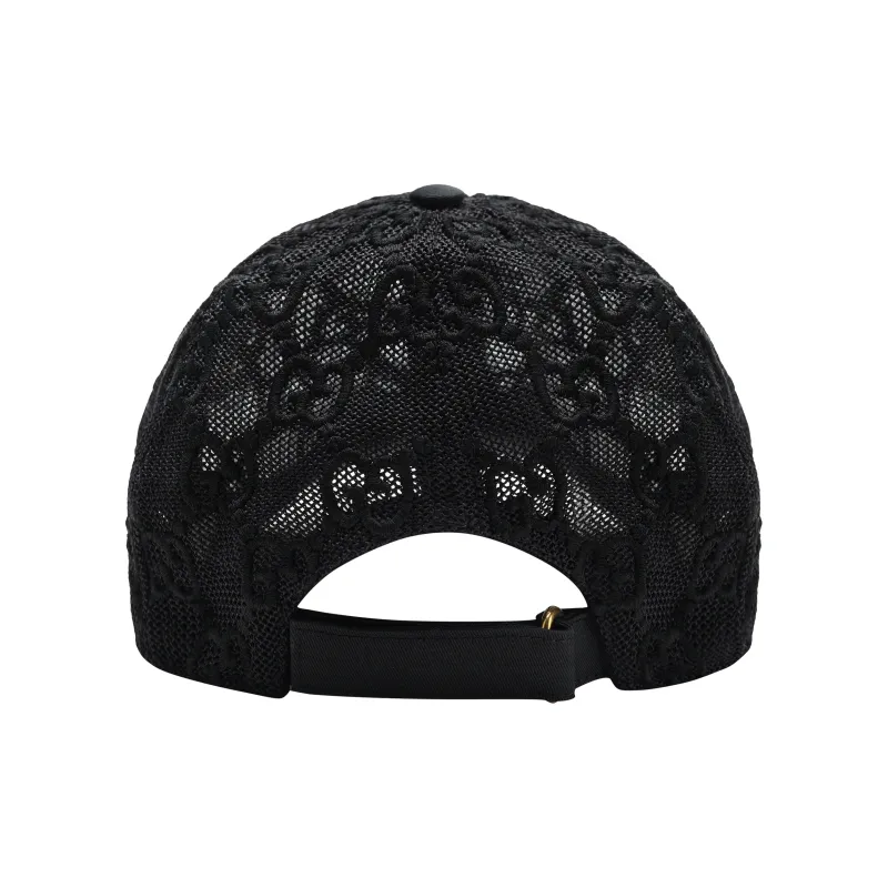GUCCI Cotton Baseball Caps Women's Black-3
