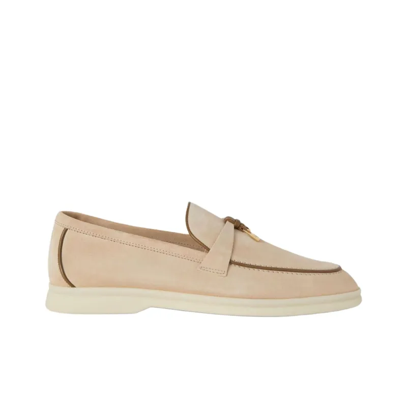 Loro Piana Summer Charms Walk Loafers Women's Light Camel-1
