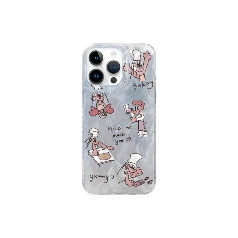 XIANGRIKE TPU Material Pastry Chef Phone Case Compatible With IPhone 15/14 Plus/13/12/11/15 Pro Max/XS/XR/XS Max/8 Plus-0