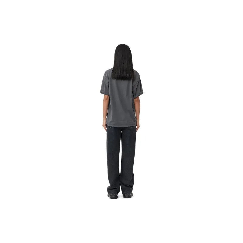 GANNI FW23 Drop Shoulder Sleeve T Shirt Women's Gray-2