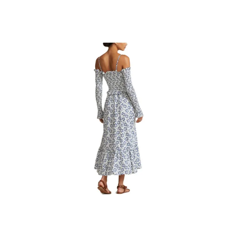 Polo Ralph Lauren Floral print Cold shoulder Midi Dress-2