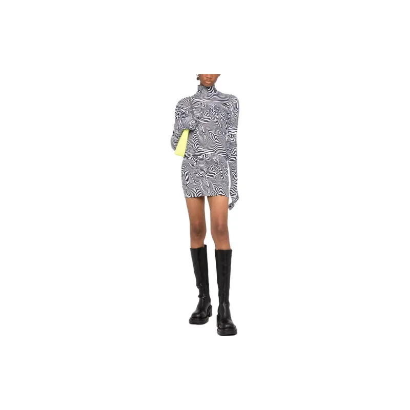 Vetements Long-Sleeved Dresses Women's Black/White-1