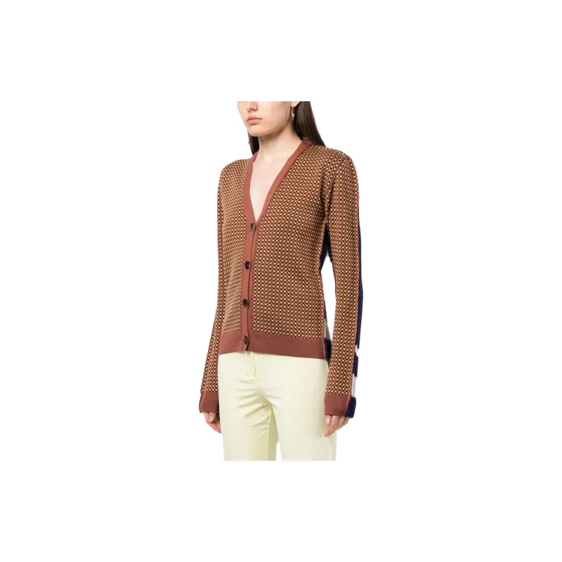 MARNI Graphic Printed V Neck Buttoned Cardigan-2