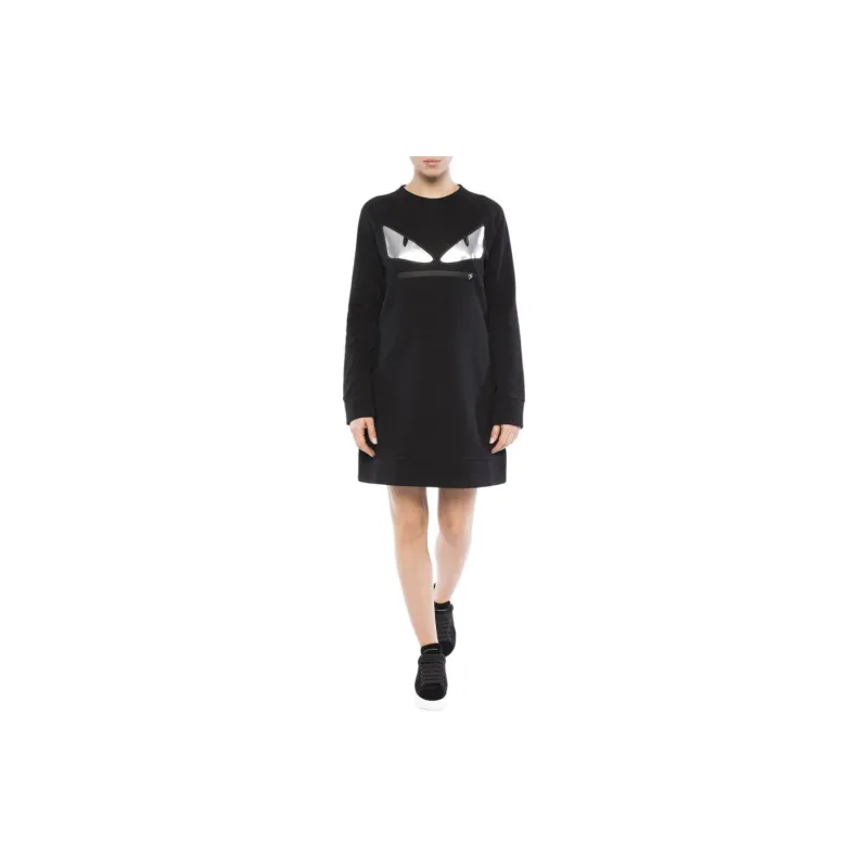 FENDI Long Sleeved Dresses Women's Black-1