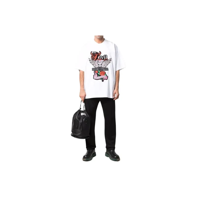 Vetements Devil Wears Vetements Patched T Shirt 'White'-2
