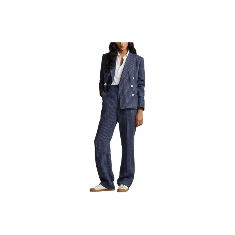 Polo Ralph Lauren Double-Breasted Pinstriped Blazer-1