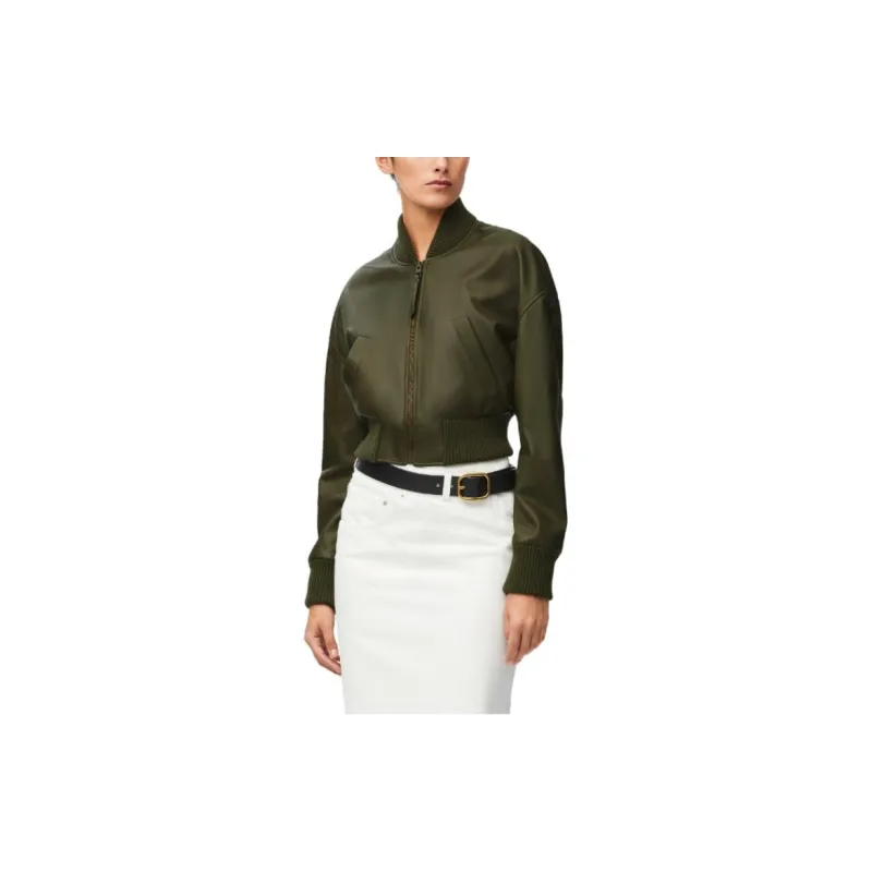 LOEWE Zip Up Cropped Bomber Jacket-1