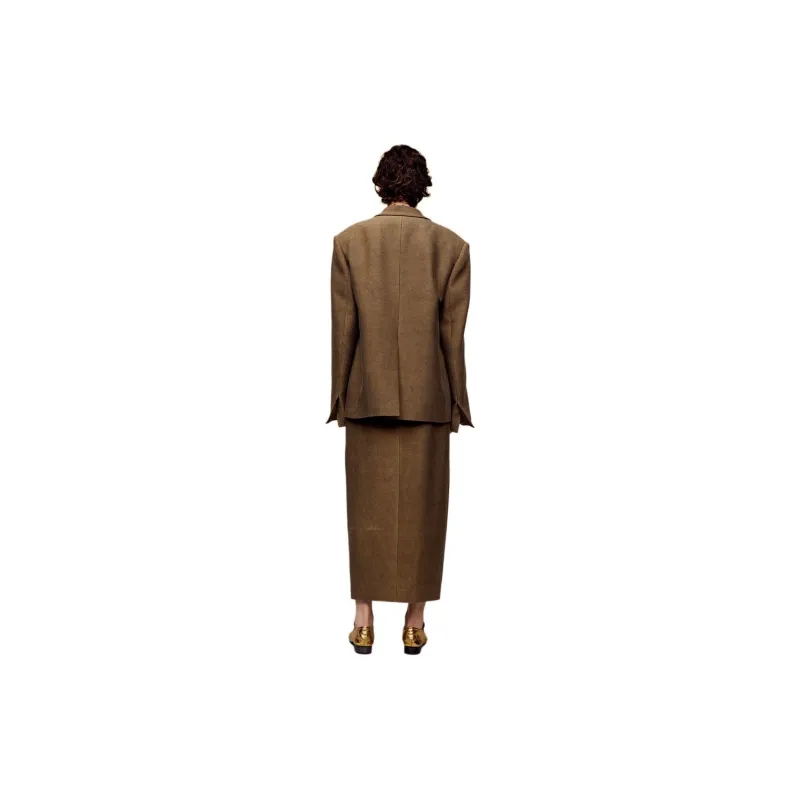 YOUWEIi Casual Long Skirt Women's Olive Green-1