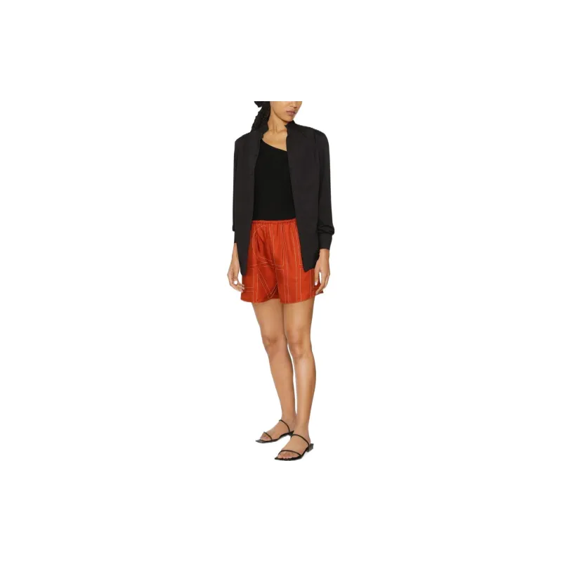 TOTEME Monogram-print Silk Shorts-1
