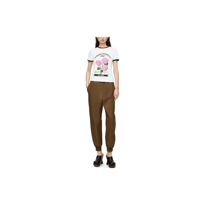 LOEWE Flower T Shirt 'White/Green/Pink'-1