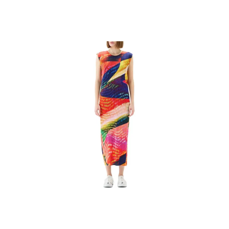 PLEATS PLEASE ISSEY MIYAKE SS24 Sleeveless Dress Women's Red-5