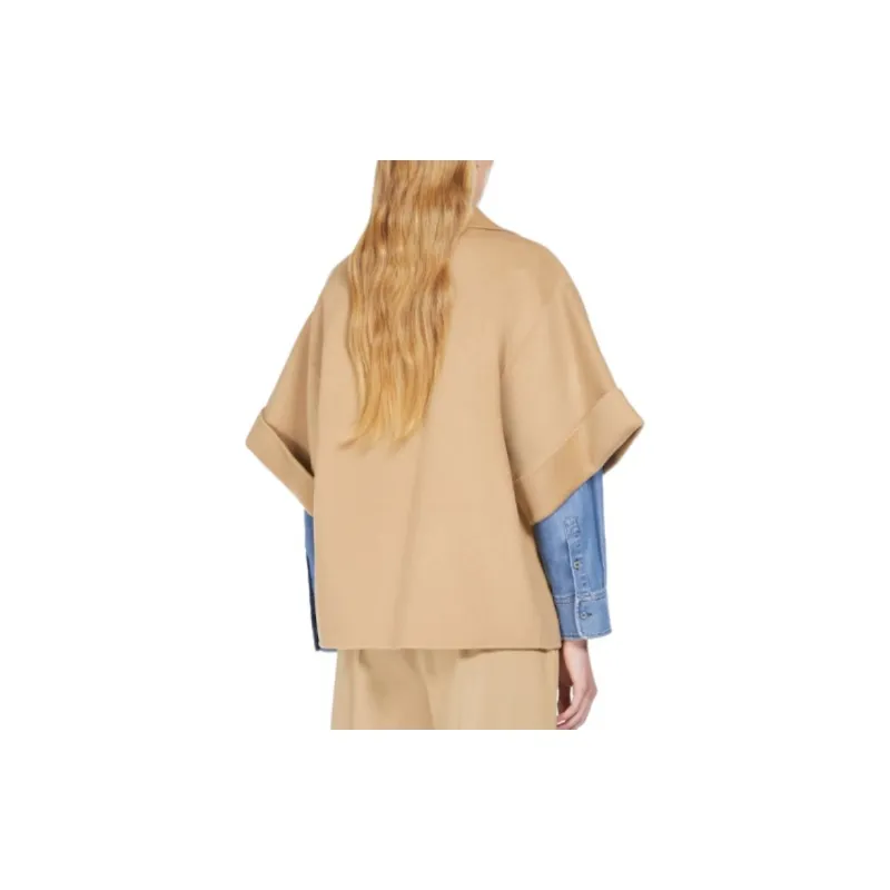 MaxMara Navarra Collection Short Wool Coat Women's Beige-3