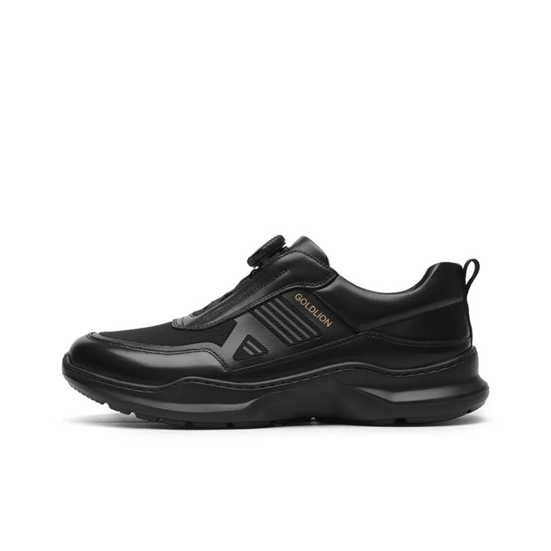 GOLDLION Non slip Lightweight Low Top Casual Shoes Men's Black-0