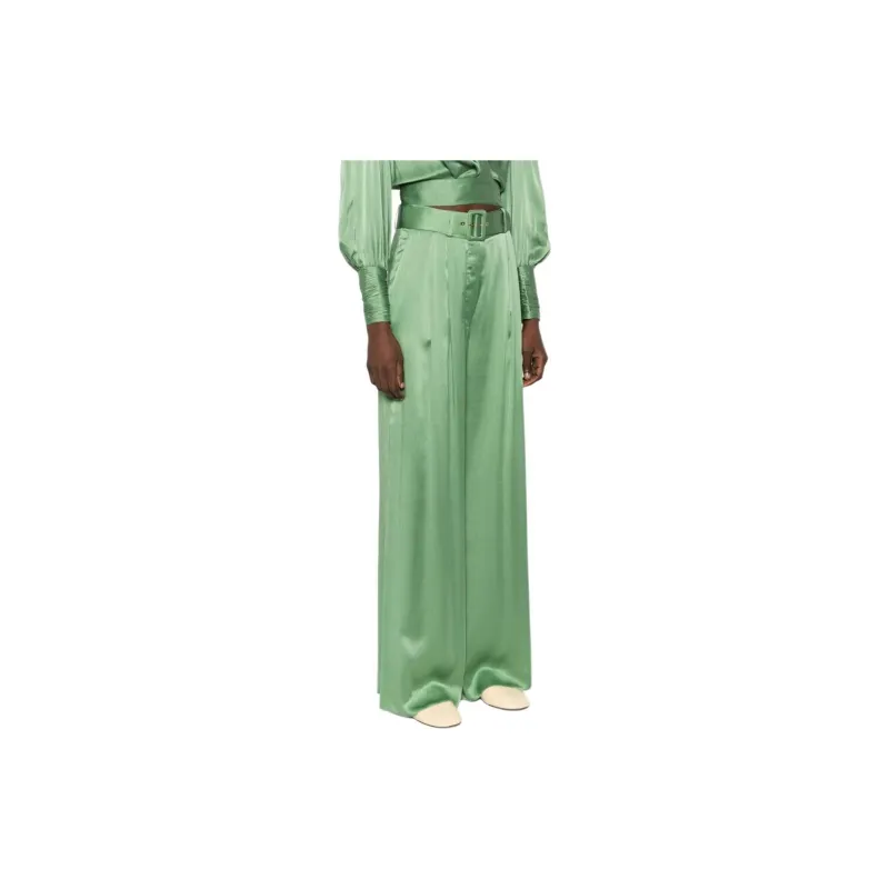 Zimmermann Silk Pleated Straight Trousers-3