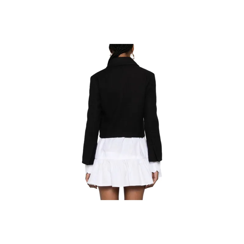 Patou Button-Up Cropped Tweed Jacket-4
