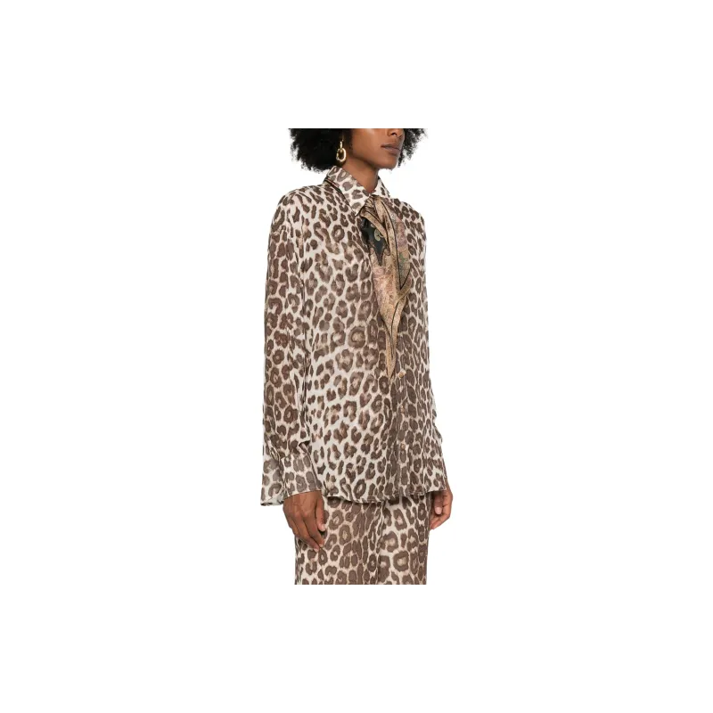 Zimmermann Illustration Leopard Printed Shirt-3