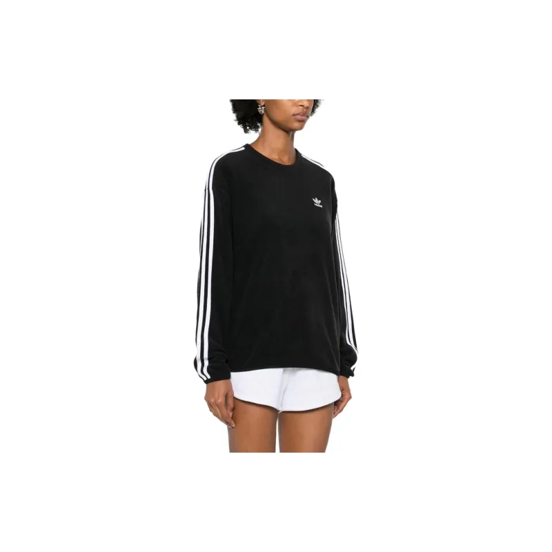 Adidas Women's Polar Fleece Crew Loose Sweatshirt Black-3