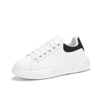 RED DRAGONFLY Small White Shoes Height Increasing Lightweight Low Top Casual Shoes Women's White Black White