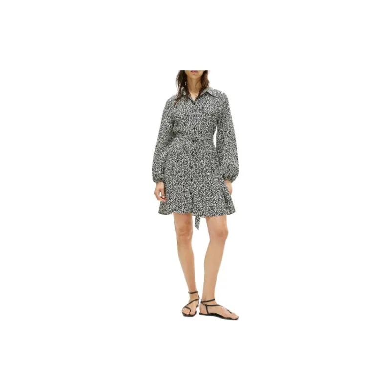 H&M Long-Sleeved Dresses Women's Black/Small Floral-1