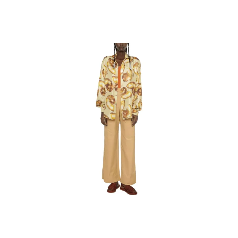 NANUSHKA Seashell print Silk Shirt-1