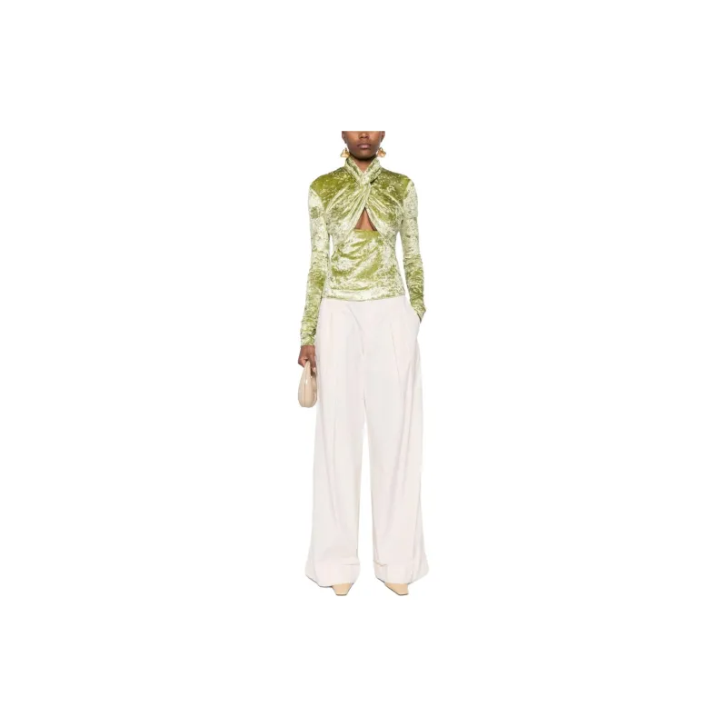 NANUSHKA Iride Twist-Front Crushed Velvet Top-1