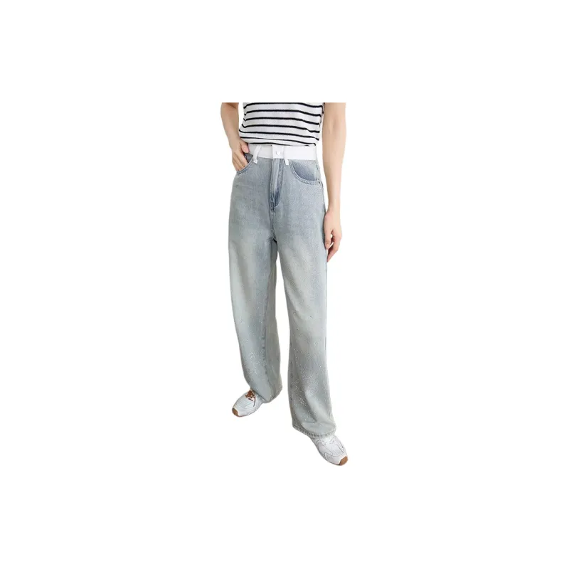 HDFULERN Jeans Women's Denim Blue-2