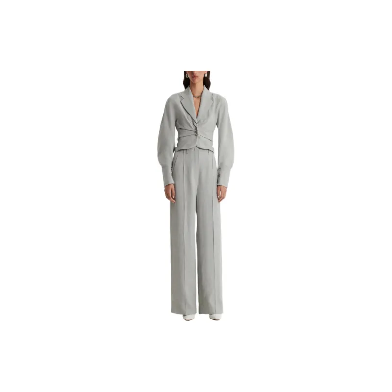 SCANLAN THEODORE Draped Tailored Jacket Jackets Coats Women's Pale Grey/Light Gray-1