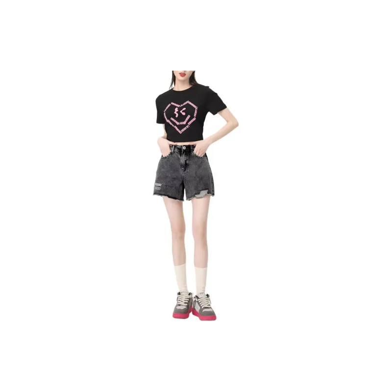 LALABOBO Denim Shorts Women's Black-2