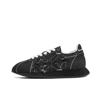CROOKED CARD Anti-Slip Wear-Resistant Low-Top Casual Shoes Unisex Black