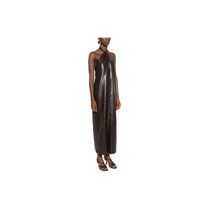 NANUSHKA Halterneck Faux leather Dress-2