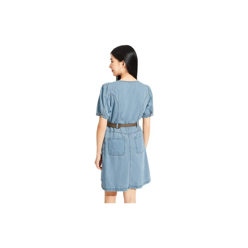 Hotwind Short Sleeved Dresses Women's Blue-2