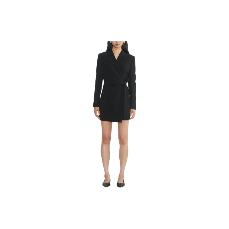 ARITZIA Babaton Pavillion Dress Long-Sleeved Dresses Women's BLACK/Black-2