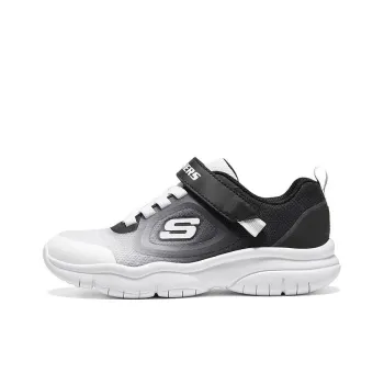 Skechers Anti Kick And Wear Resistant Low Top Kids' Running Shoes Black White Teenagers