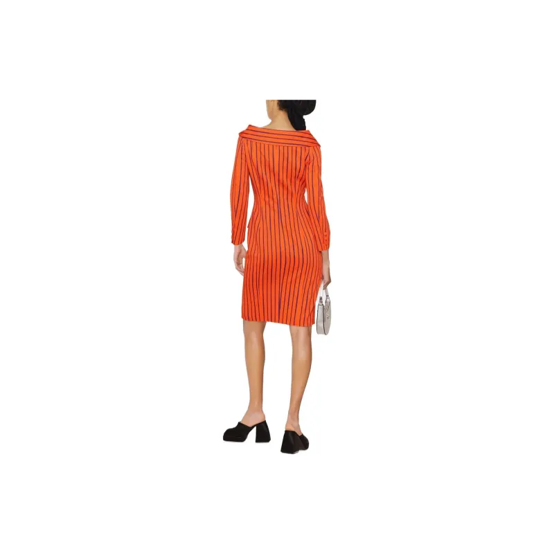 MOSCHINO Long-Sleeved Dresses Women's Orange Red-3