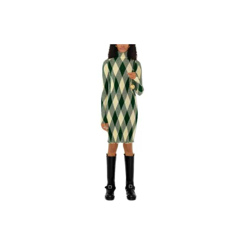 Burberry Argyle Ribbed knit Dress-2