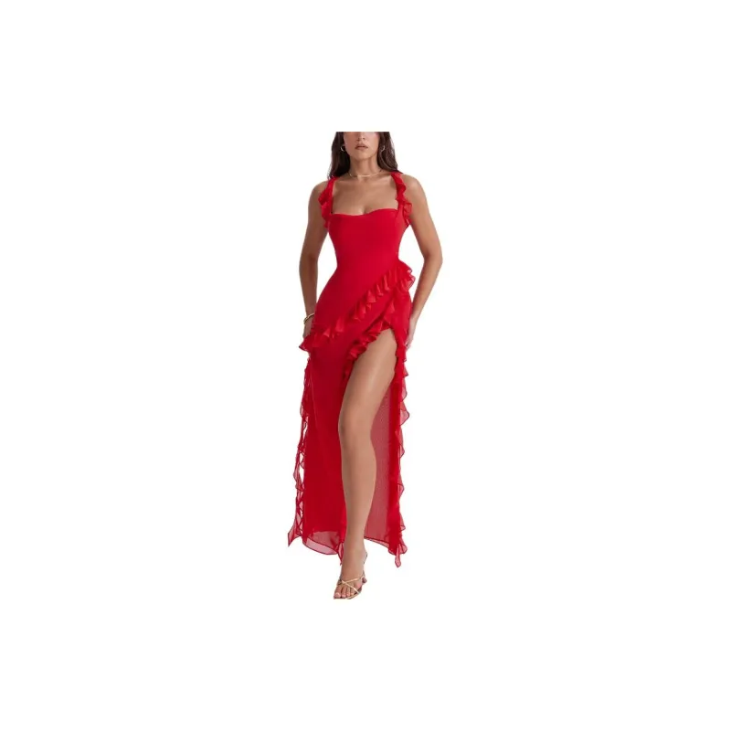 HOUSE OF CB Slip Dress Women's Cherry Red-2