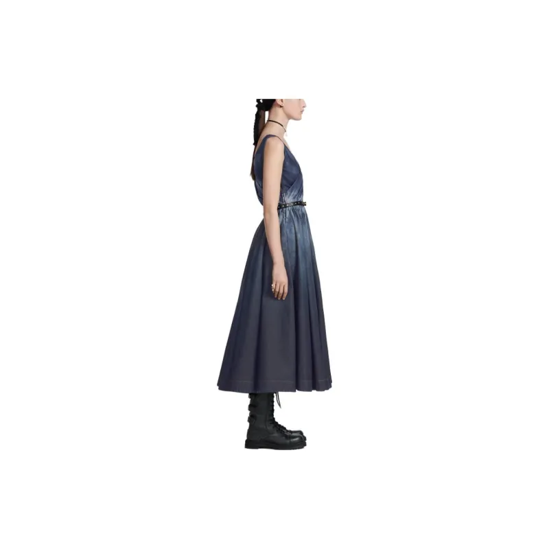 DIOR Sleeveless Dress Women's Blue-4