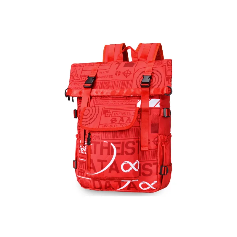 8atheist Polyester Commute Outfit Backpack Laptop Bag Regular Unisex Preppy Red-1