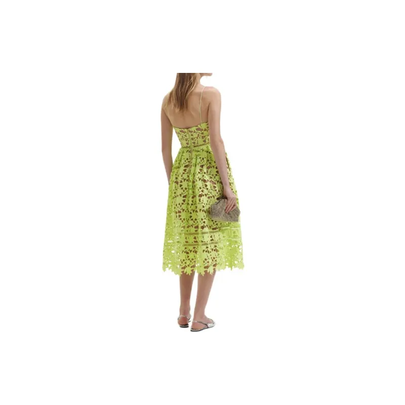 Self portrait Azalea V Neck Laced Midi Dress-2