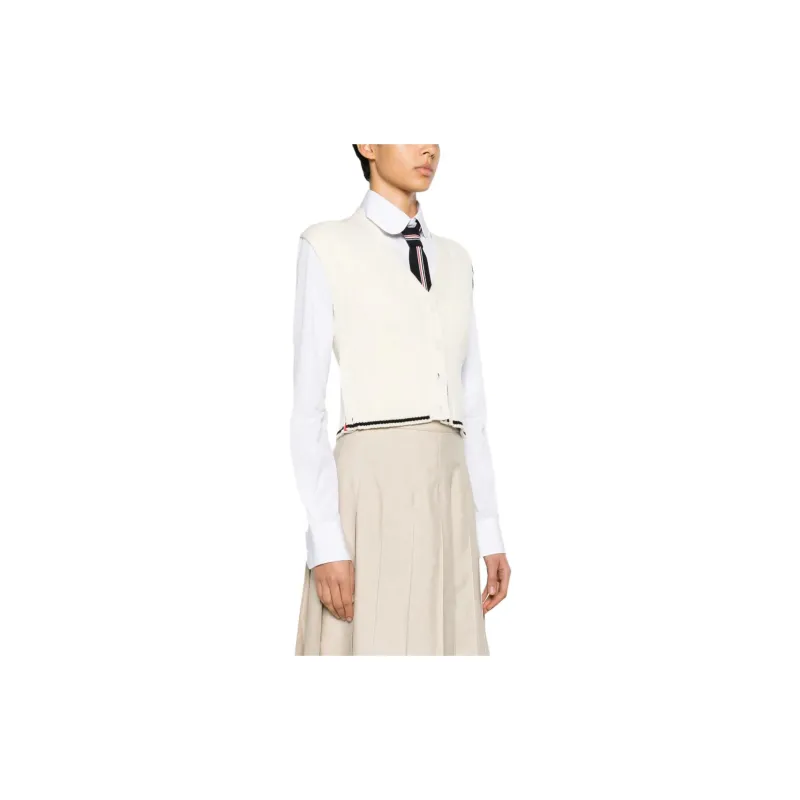 THOM BROWNE 4 Bar Stripe Intarsia knit Vest-3