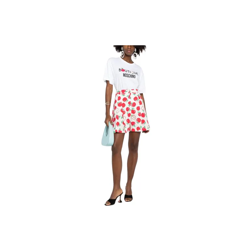 MOSCHINO Apple Printed High Waisted Shorts-1