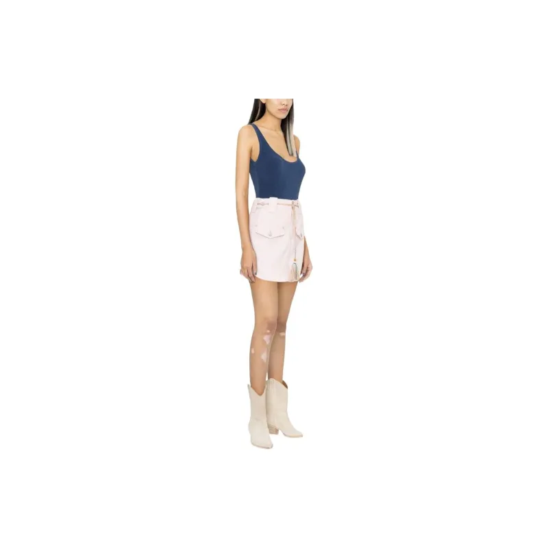 Zimmermann Denim Short Skirts Women's Light Pink-3